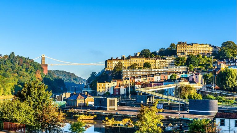A shot of Bristol with the Clifton Suspension Bridge in the background