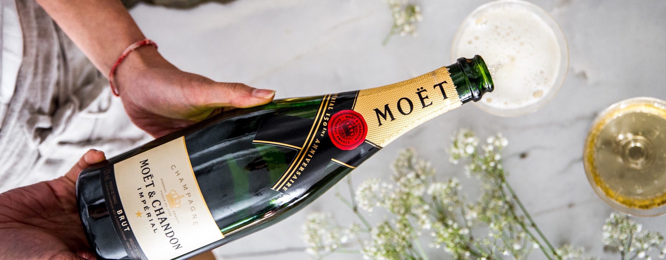 A bottle of Moet & Chandon Champagne
