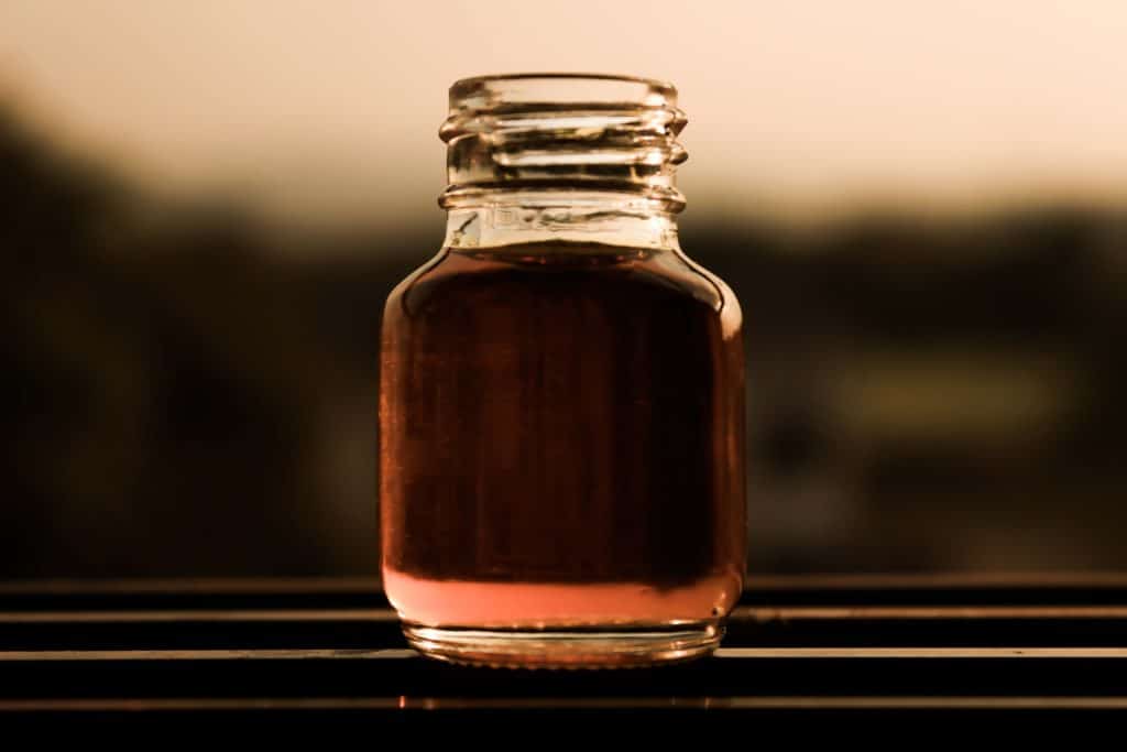 A jar of sugar free syrup