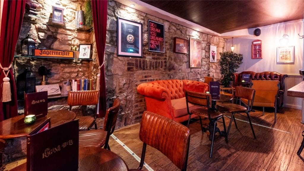 Interior of Raging Bull bar in Edinburgh
