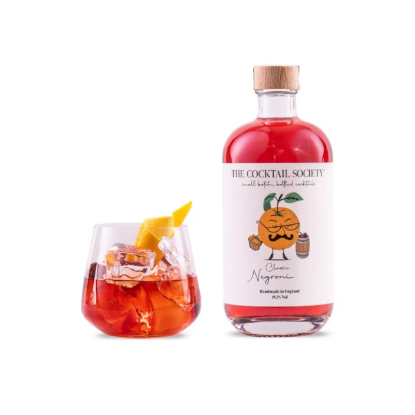The Cocktail Society Classic Premixed Negroni 500ml Bottled Cocktail with Great Taste Award sticker