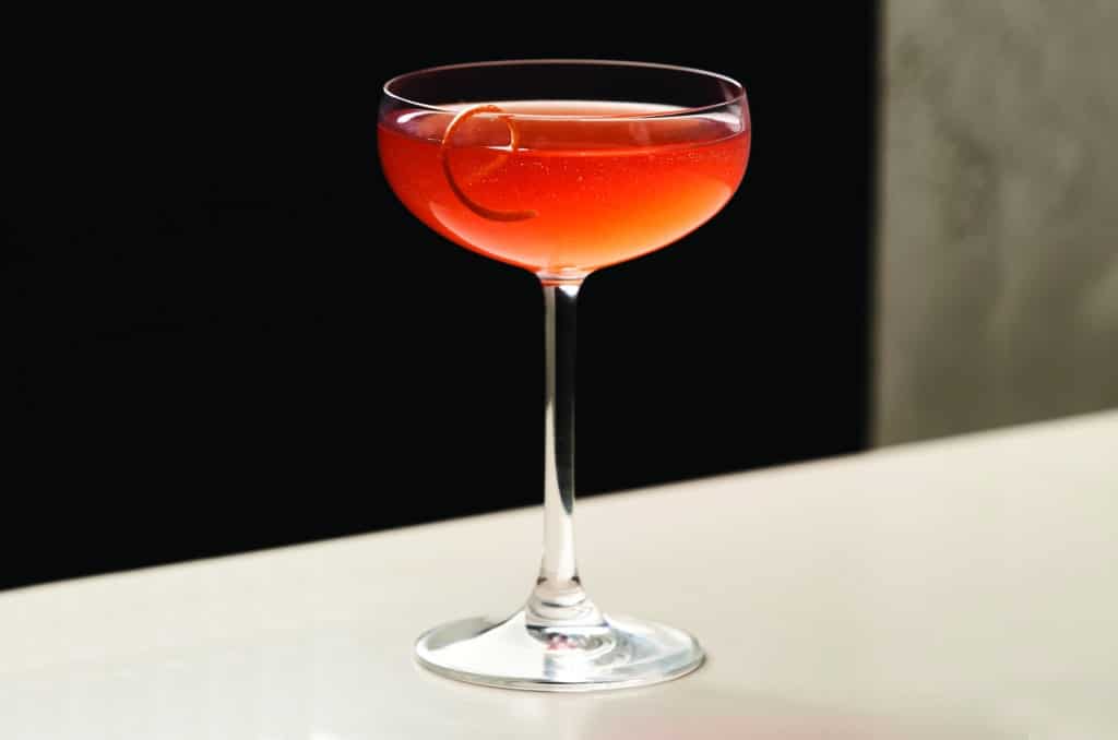 Chilli and Grapefruit Martini recipe in a coupe glass